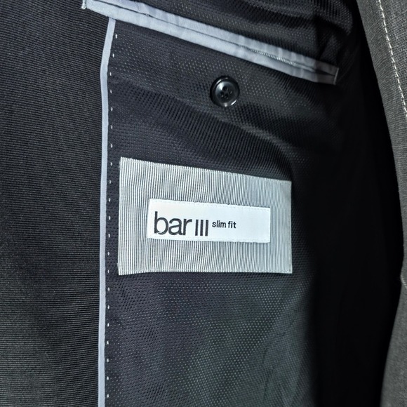bar III Tuxedo Jacket Mens 42R Black Wool Blend Quiet Luxury Business Casual NWT - Picture 7 of 10